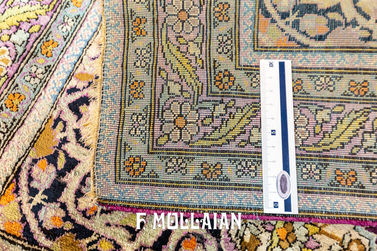 Kashan Mohasham Silk Rug n°:828802